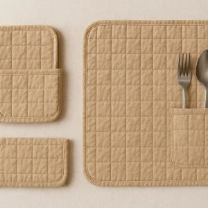 Foldable Travel Placemats with Storage Pouch
